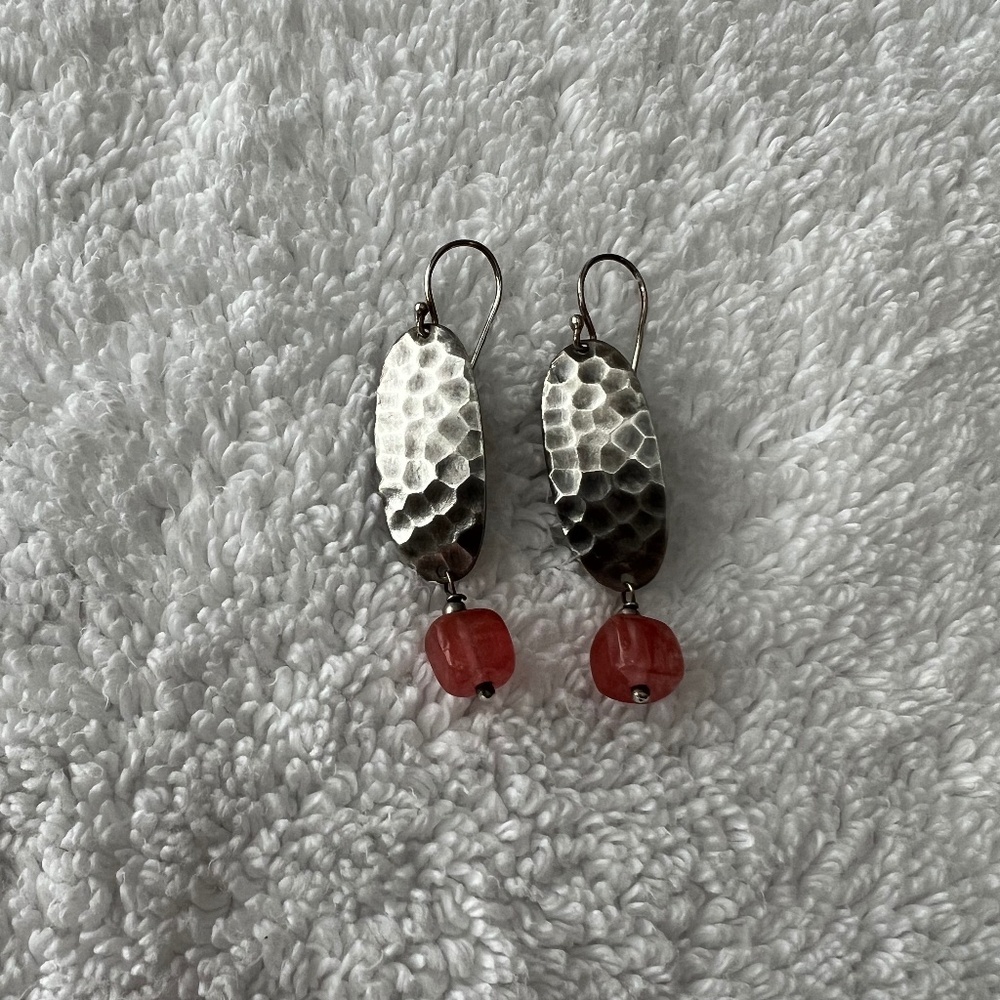 Vintage Silpada Cherry Crystal and 925 Sterling Silver Earrings